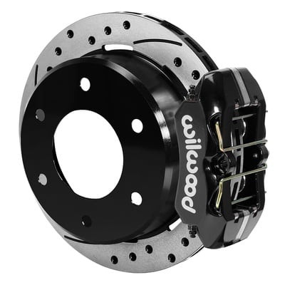 Wilwood Forged Dynapro Low-Profile Drilled and Slotted Rear Parking Brake Kit (Black) - 140-16711-D